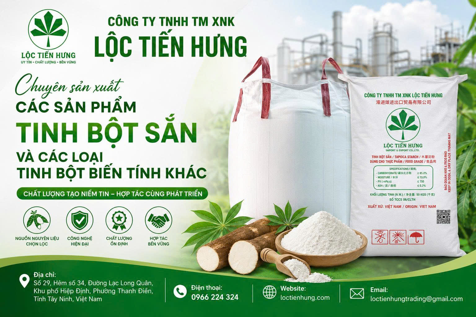 cung cấp tinh bột sắn Tây Ninh